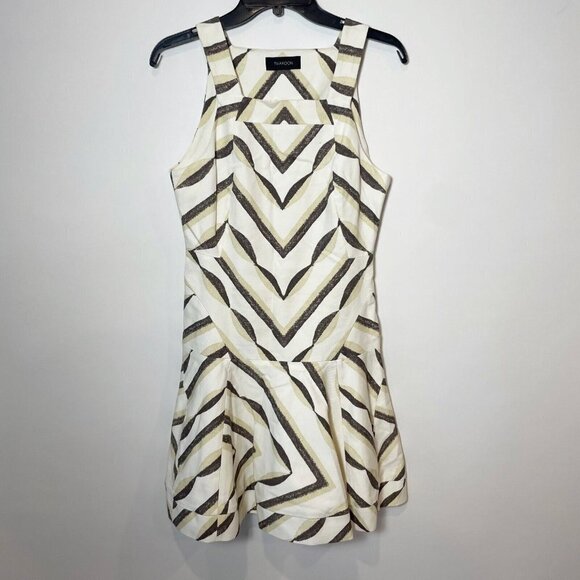 Thakoon Womens Sleeveless Mini Fit & Flare Dress Ivory Size 6 Square Neck Lined - Picture 1 of 8